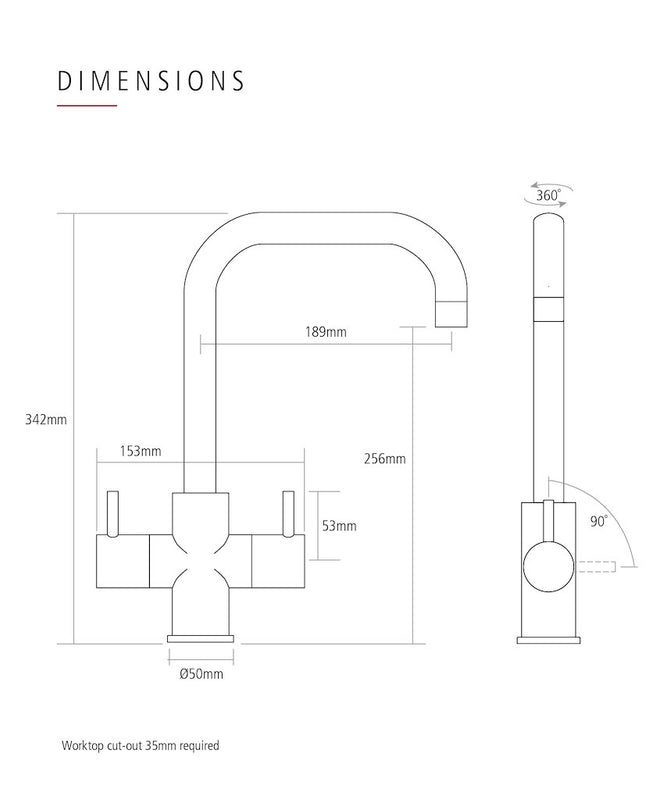 Caple ZUBQ4/CH Zuben Quad Monobloc tap