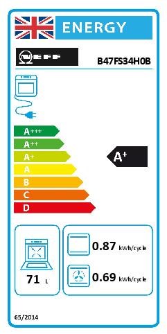 Neff B47FS34H0B, Built-in oven with steam function (Discontinued)
