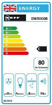 Neff N 30 D5655X1GB, Canopy cooker hood Silver