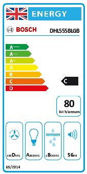 Bosch DHL555BLGB, Canopy cooker hood (Discontinued)