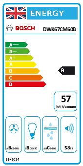 Bosch DWK67CM60B, Wall-mounted cooker hood (Discontinued)