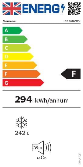 Siemens GS36NVIFV, Free-standing freezer (Discontinued)
