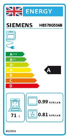 Siemens iQ 500 HB578G5S6B, Built-in oven