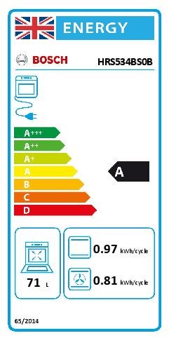 Bosch HRS534BS0B, Built-in oven with added steam function (Discontinued)