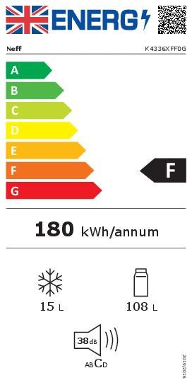 Neff K4336XFF0G, Built-under fridge with freezer section (Discontinued)