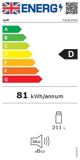 Neff KI1413FD0, Built-in fridge (Discontinued)
