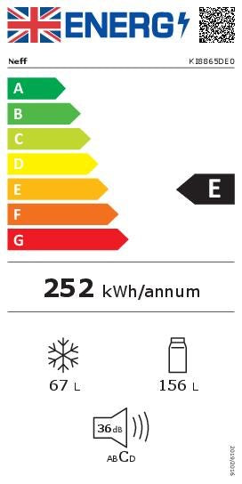 Neff KI8865DE0, Built-in fridge-freezer with freezer at bottom (Discontinued)