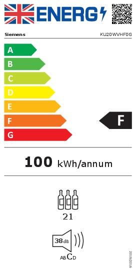 Siemens iQ 500 KU20WVHF0G, Wine cooler with glass door