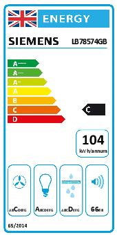 Siemens iQ 500 LB78574GB, Canopy cooker hood (Discontinued)