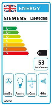 Siemens LC64PBC50B, Wall-mounted cooker hood (Discontinued)
