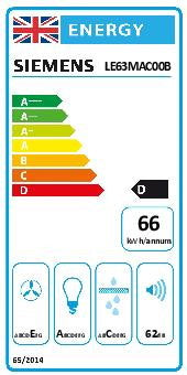 Siemens LE63MAC00B, Integrated cooker hood (Discontinued)