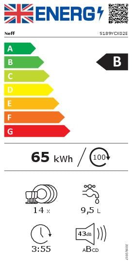 Neff S189YCX02E N90 Fully Integrated Full Size Dishwasher (Discontinued)