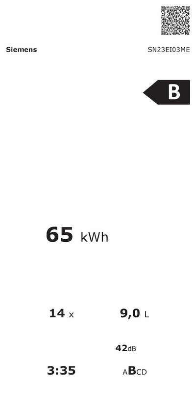 Siemens iQ 300 SN23EI03ME, Free-standing dishwasher (Discontinued)