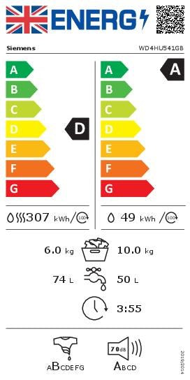 Siemens WD4HU541GB, Washer dryer (Discontinued)