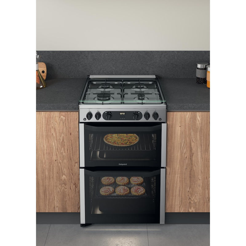 Hotpoint HDM67G0CCX/UK 60cm Double Gas Cooker - Inox (Discontinued)