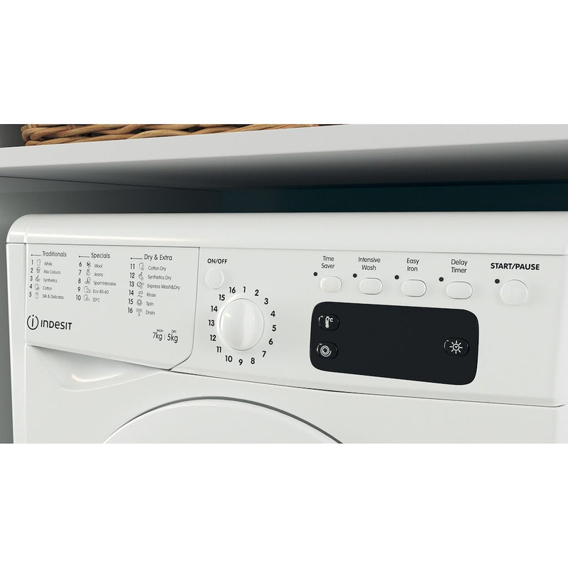 Indesit Ecotime IWDD 75145 UK N Washer Dryer 7kg Wash 5kg Dry - White (Discontinued)
