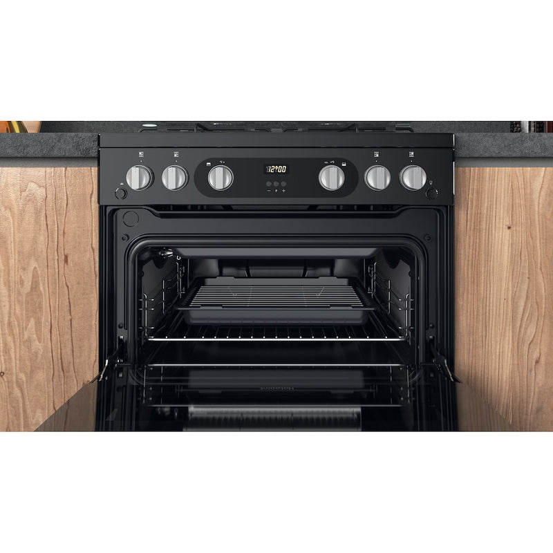 Hotpoint HDM67G0C2CB/UK Double Gas Cooker - Black (Discontinued)