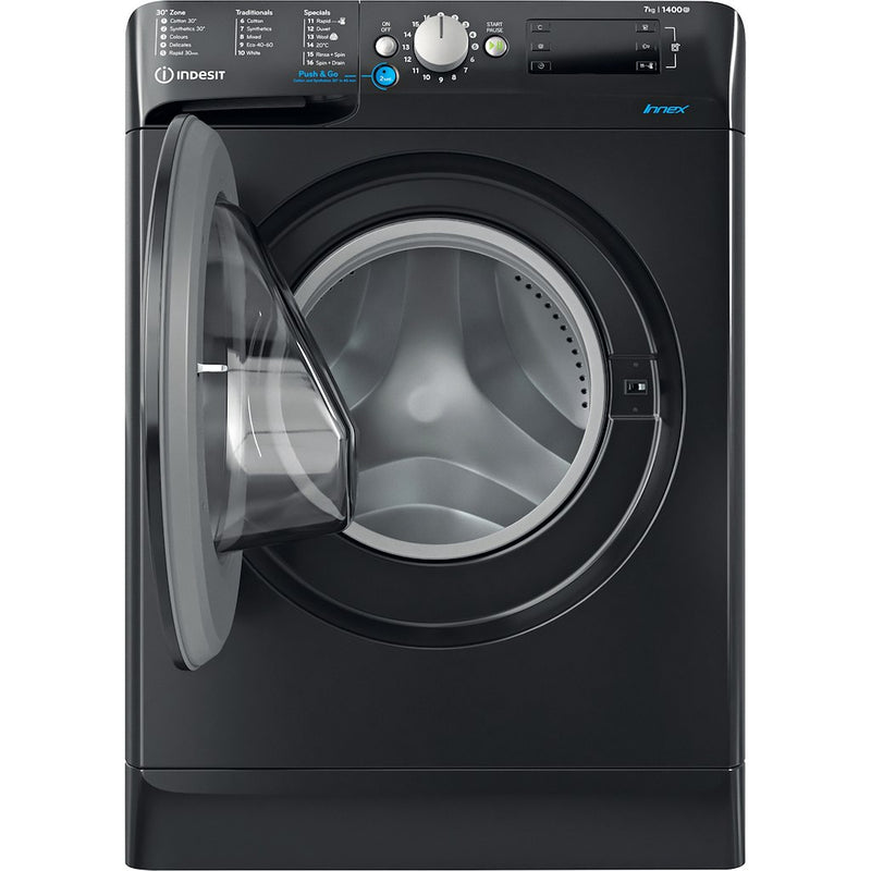 Indesit Innex BWE 71452 K UK N 7kg Black Washing Machine - 1400rpm (Discontinued)