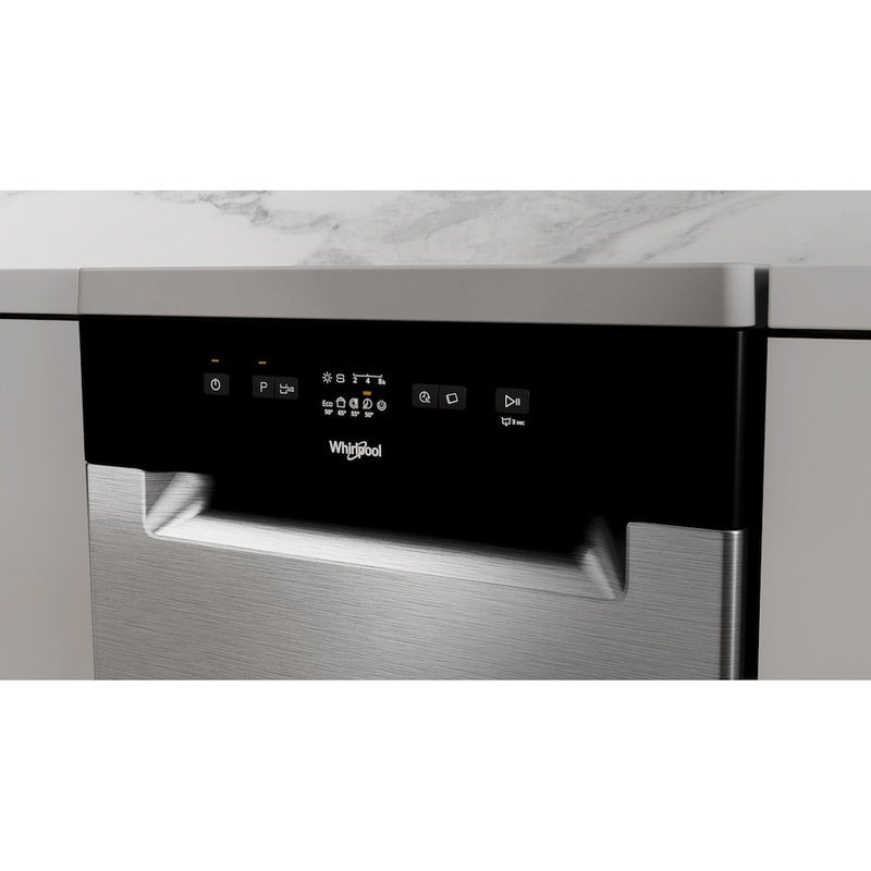 Whirlpool WF9E 2B19 X UK Slimline Freestanding 9 Place Settings Dishwasher - Stainless Steel (Discontinued)
