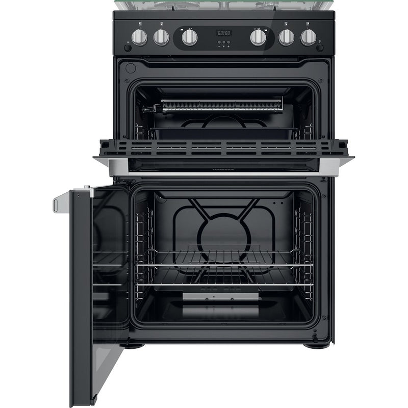 Hotpoint HDM67G0C2CB/UK Double Gas Cooker - Black (Discontinued)