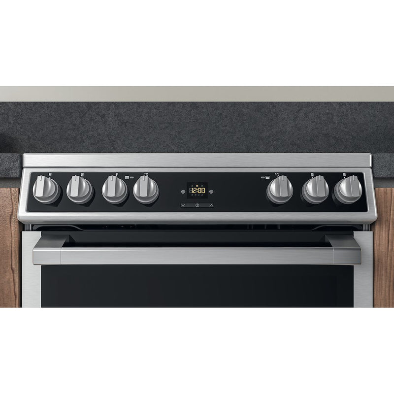 Hotpoint HDT67V9H2CX/UK Double 60cm Electric Cooker - Inox (Discontinued)