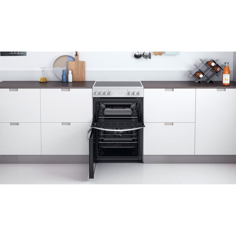 Indesit ID67V9KMW/UK Ceramic Electric Double cooker - White (Discontinued)