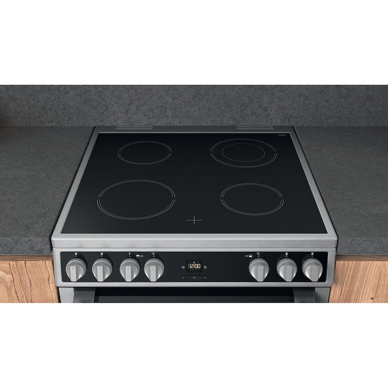 Hotpoint HDT67V9H2CX/UK Double 60cm Electric Cooker - Inox (Discontinued)