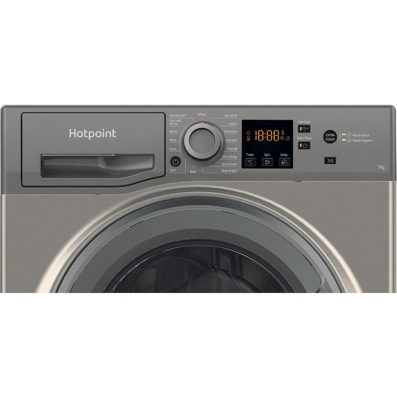 Hotpoint NSWF 743U GG UK N 7kg Washing Machine with 1400rpm - Graphite - D rated (Discontinued)