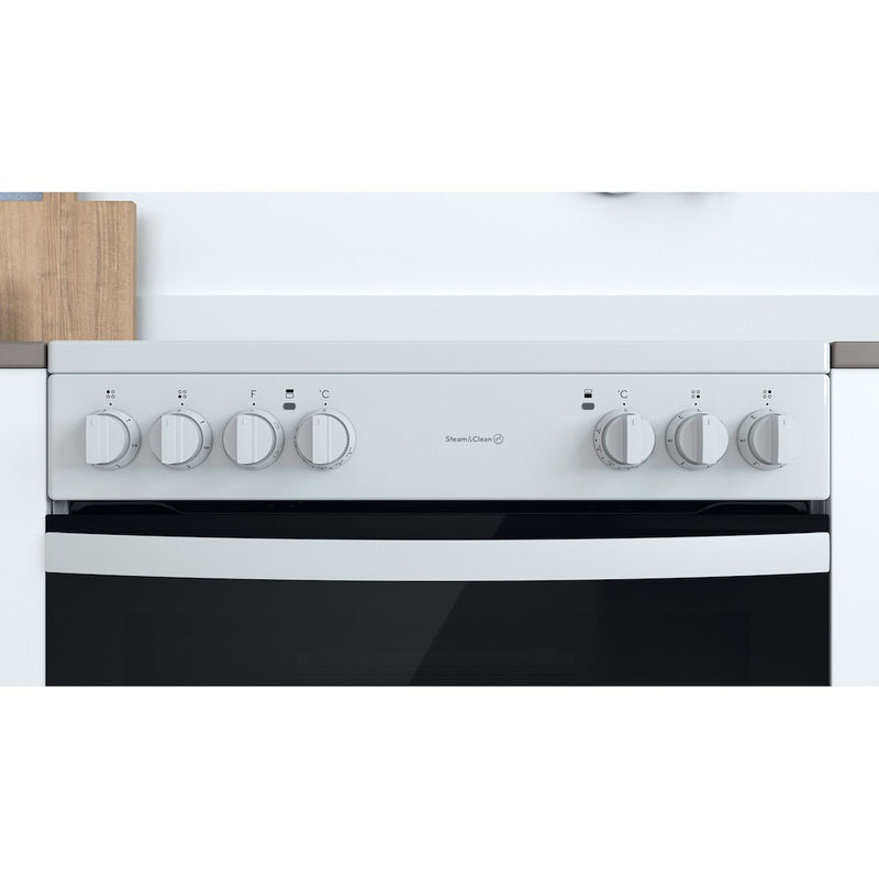 Indesit ID67V9KMW/UK Ceramic Electric Double cooker - White (Discontinued)