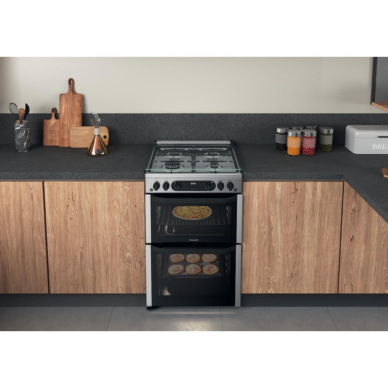Hotpoint HDM67G0CCX/UK 60cm Double Gas Cooker - Inox (Discontinued)