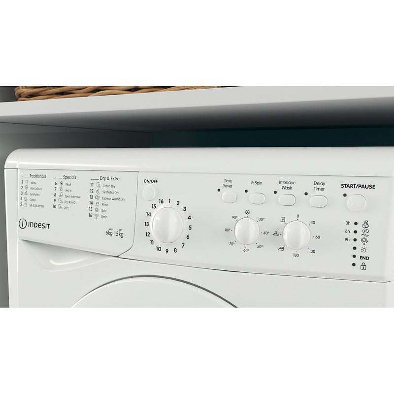 Indesit Ecotime IWDC 65125 UK N Washer Dryer - 6kg Wash 5kg Dry White (Discontinued)