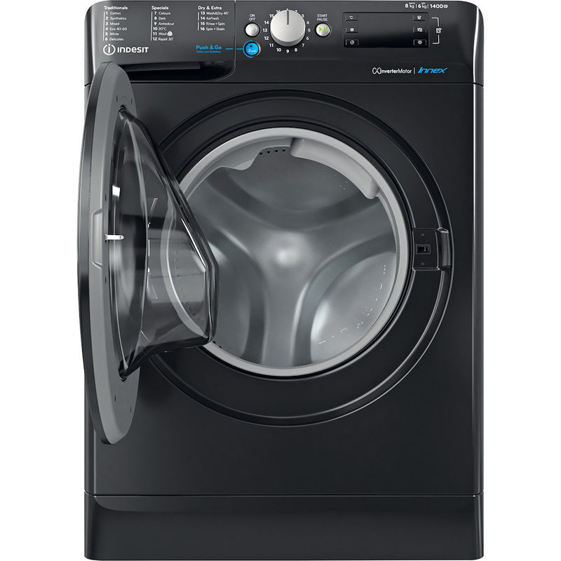 Indesit BDE86436XBUKN Washer Dryer - 8kg Wash 6kg Dry - Black (Discontinued)