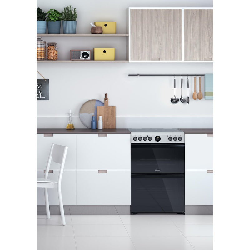 Indesit ID67V9HCX/UK Electric Cooker Double Oven - inox (Discontinued)