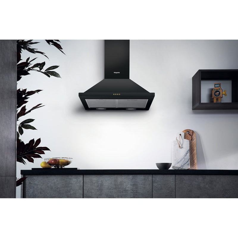 Hotpoint PHPN6.4FLMK 60cm Cooker Hood - Black (Discontinued)