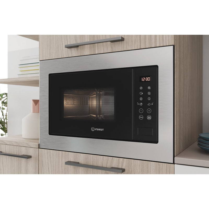 Indesit MWI125GX Built-In Microwave - Stainless Steel