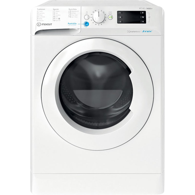 Indesit BDE86436WVUKN 1400 RPM 8KG Wash 6KG Dry Washer Dryer - White (Discontinued)