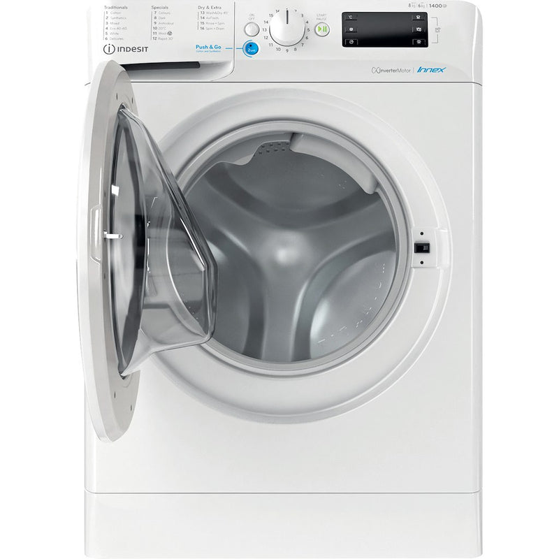 Indesit BDE86436WVUKN 1400 RPM 8KG Wash 6KG Dry Washer Dryer - White (Discontinued)
