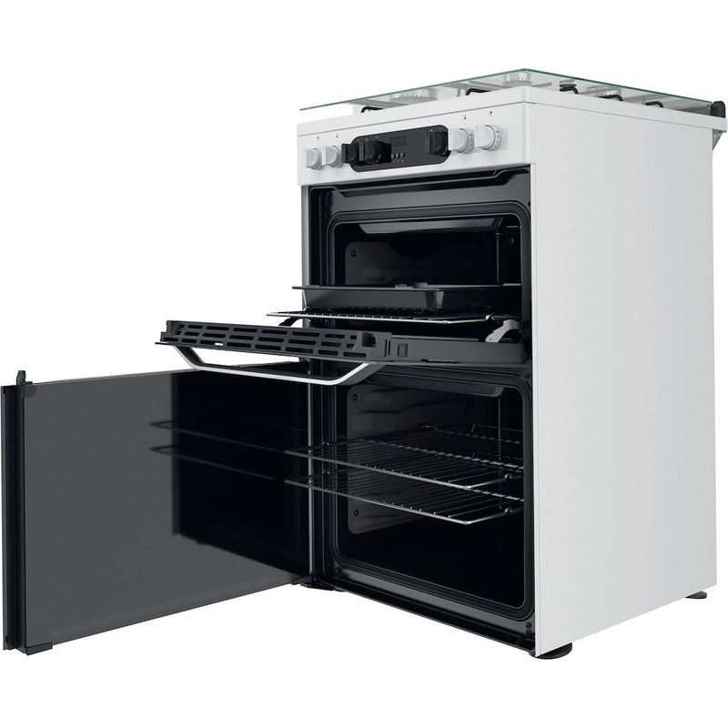 Hotpoint HDM67G9C2CW/UK Double Dual Fuel Cooker - White (Discontinued)