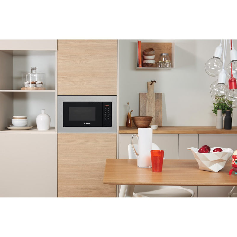 Indesit MWI125GX Built-In Microwave - Stainless Steel