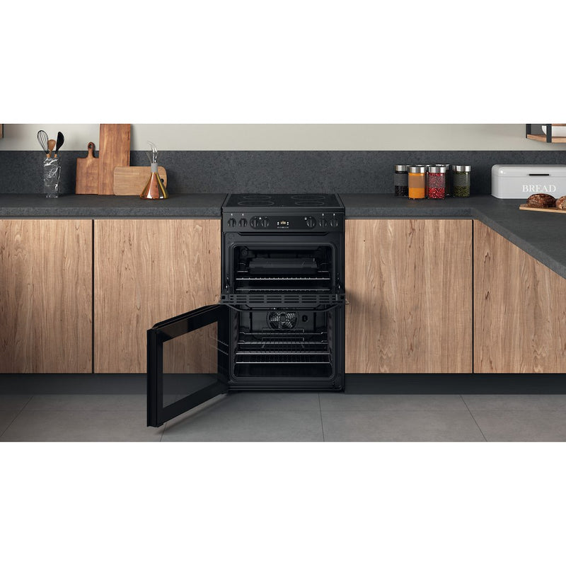 Hotpoint HDM67V92HCB/UK Electric Ceramic Double cooker - Black (Discontinued)