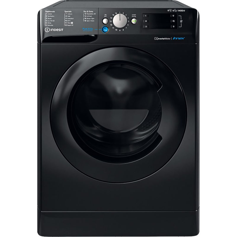 Indesit BDE86436XBUKN Washer Dryer - 8kg Wash 6kg Dry - Black (Discontinued)