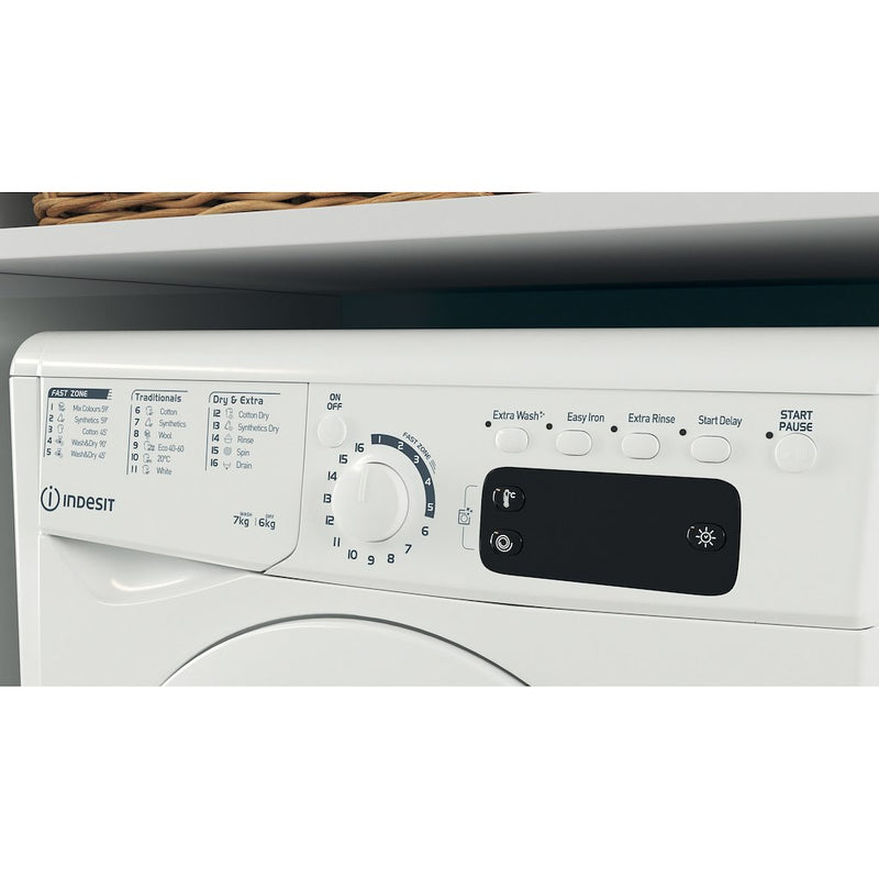 Indesit Freestanding washer dryer - EWDE 761483 W UK