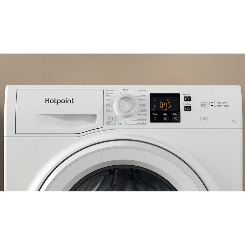 Hotpoint NSWF 743U W UK N Freestanding Front Load Washing Machine 7kg - 1400rpm (Discontinued)