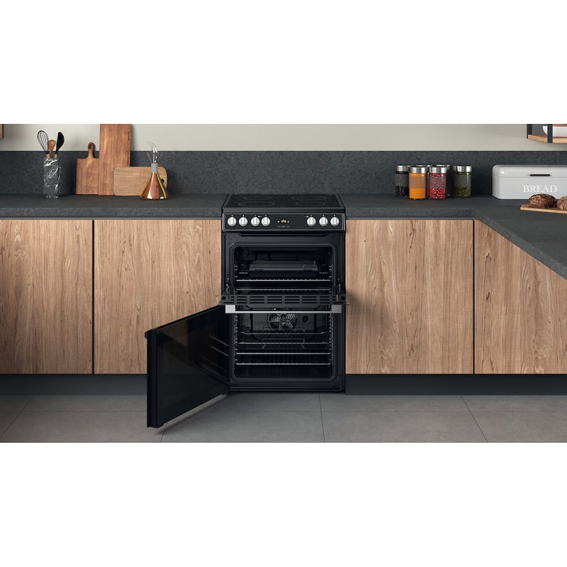 Hotpoint HDT67V9H2CB/UK Ceramic Double Cooker - Black (Discontinued)