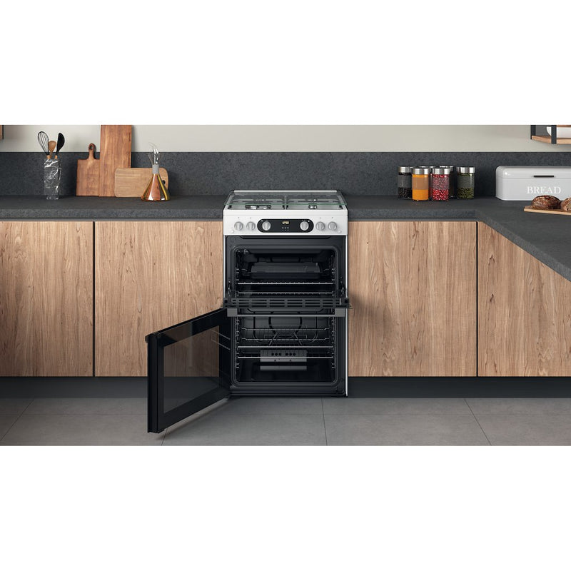 Hotpoint HD67G02CCW/UK Double Cooker - White (Discontinued)