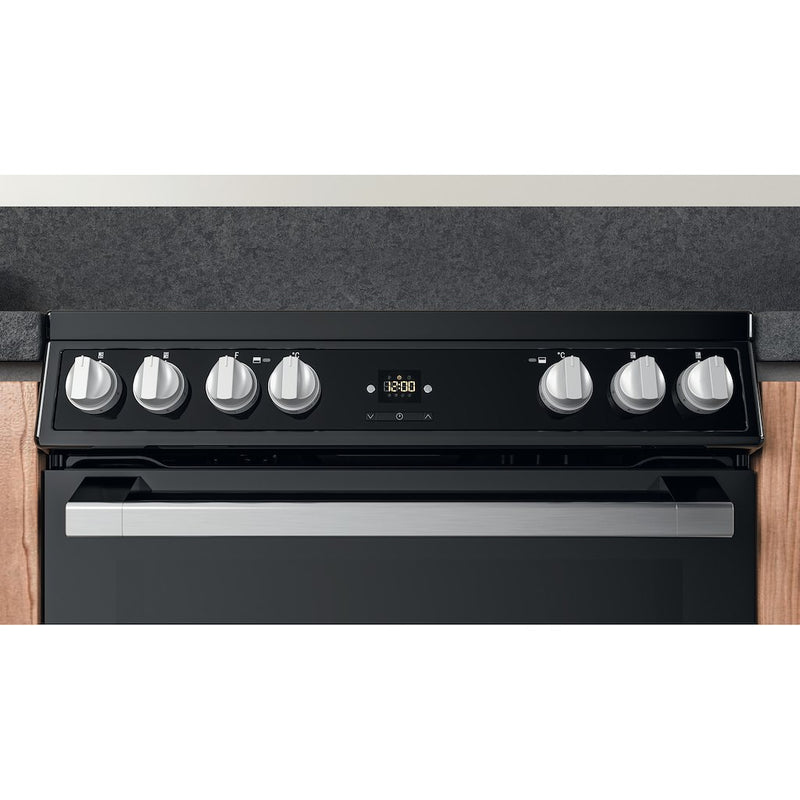 Hotpoint HDT67V9H2CB/UK Ceramic Double Cooker - Black (Discontinued)