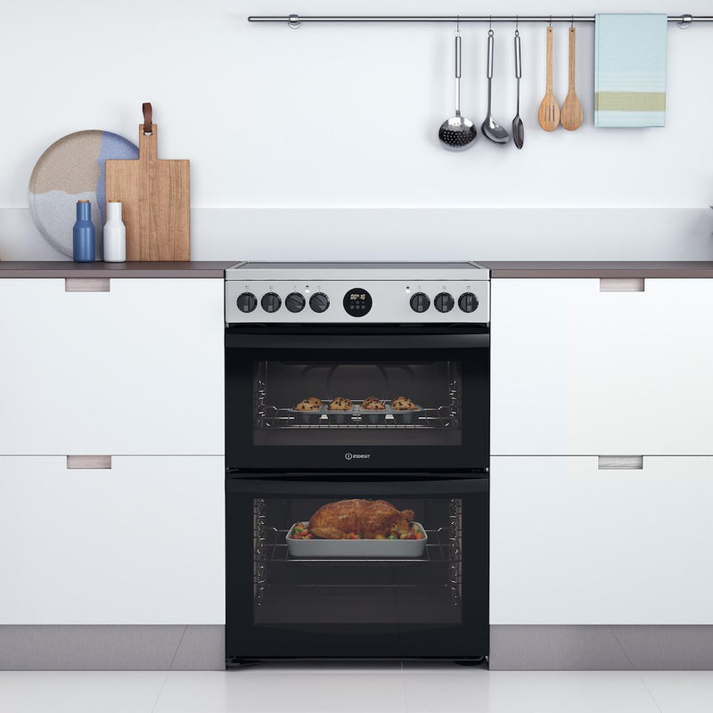 Indesit ID67V9HCX/UK Electric Cooker Double Oven - inox (Discontinued)