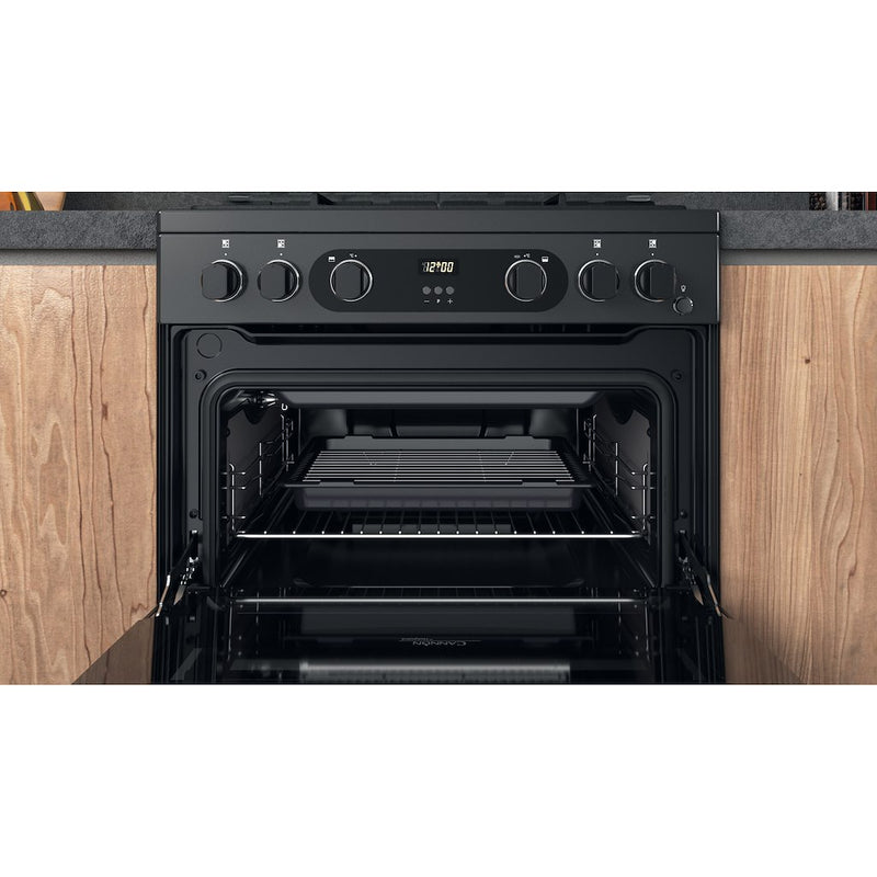 Cannon by Hotpoint CD67G0C2CA/UK Gas Freestanding 60cm Double Oven Cooker - Dark Grey (Discontinued)