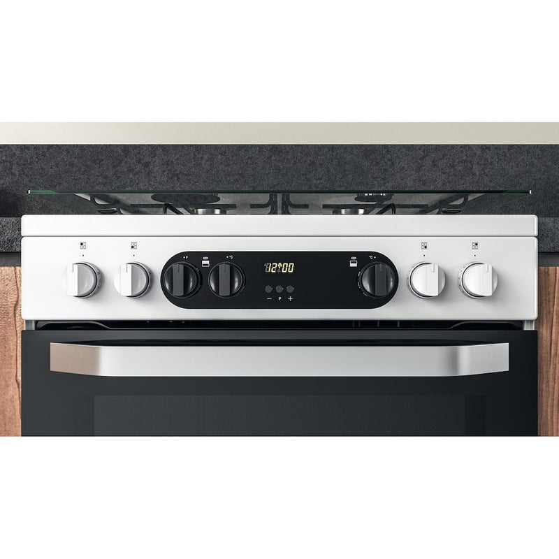 Hotpoint HDM67G9C2CW/UK Double Dual Fuel Cooker - White (Discontinued)