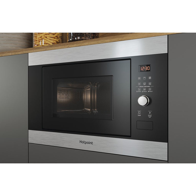 Hotpoint MF25G IX H Built In Compact Microwave Oven - Inox